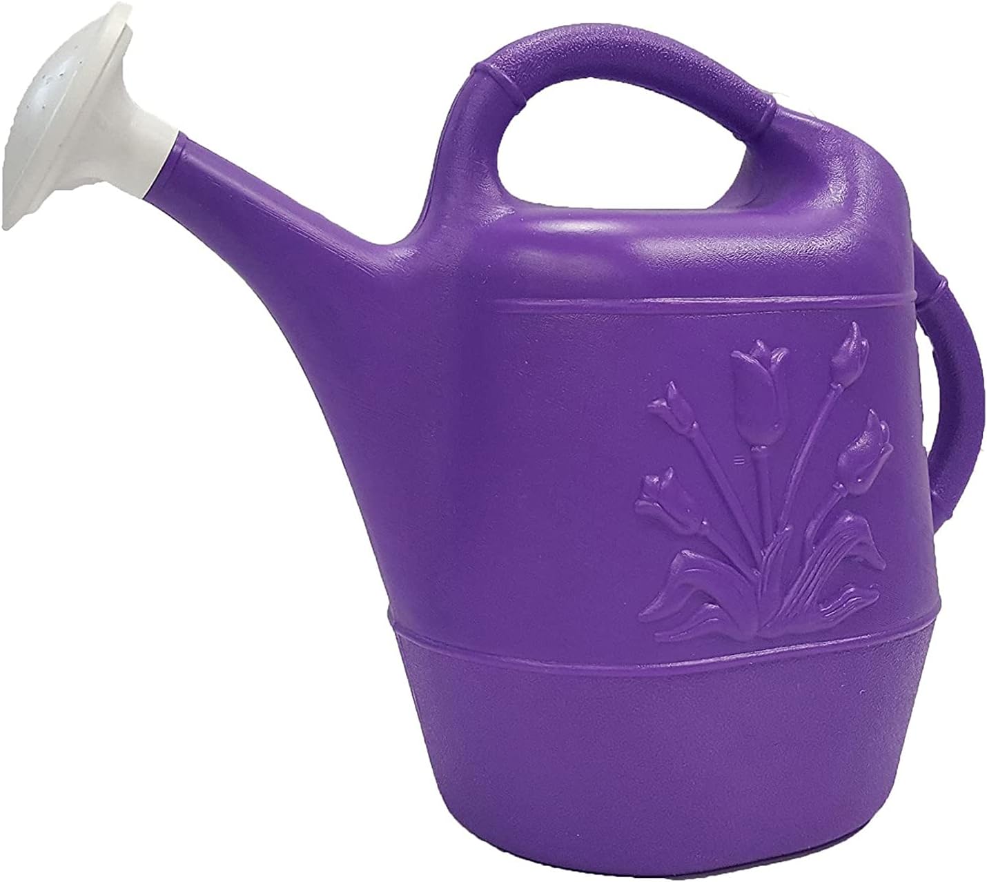 Union Products 63066 2 Gallon Plastic Indoor/Outdoor Watering Can w/Tulip Design for Garden, Potted Plants, & Patio Pots, Caribbean Blue