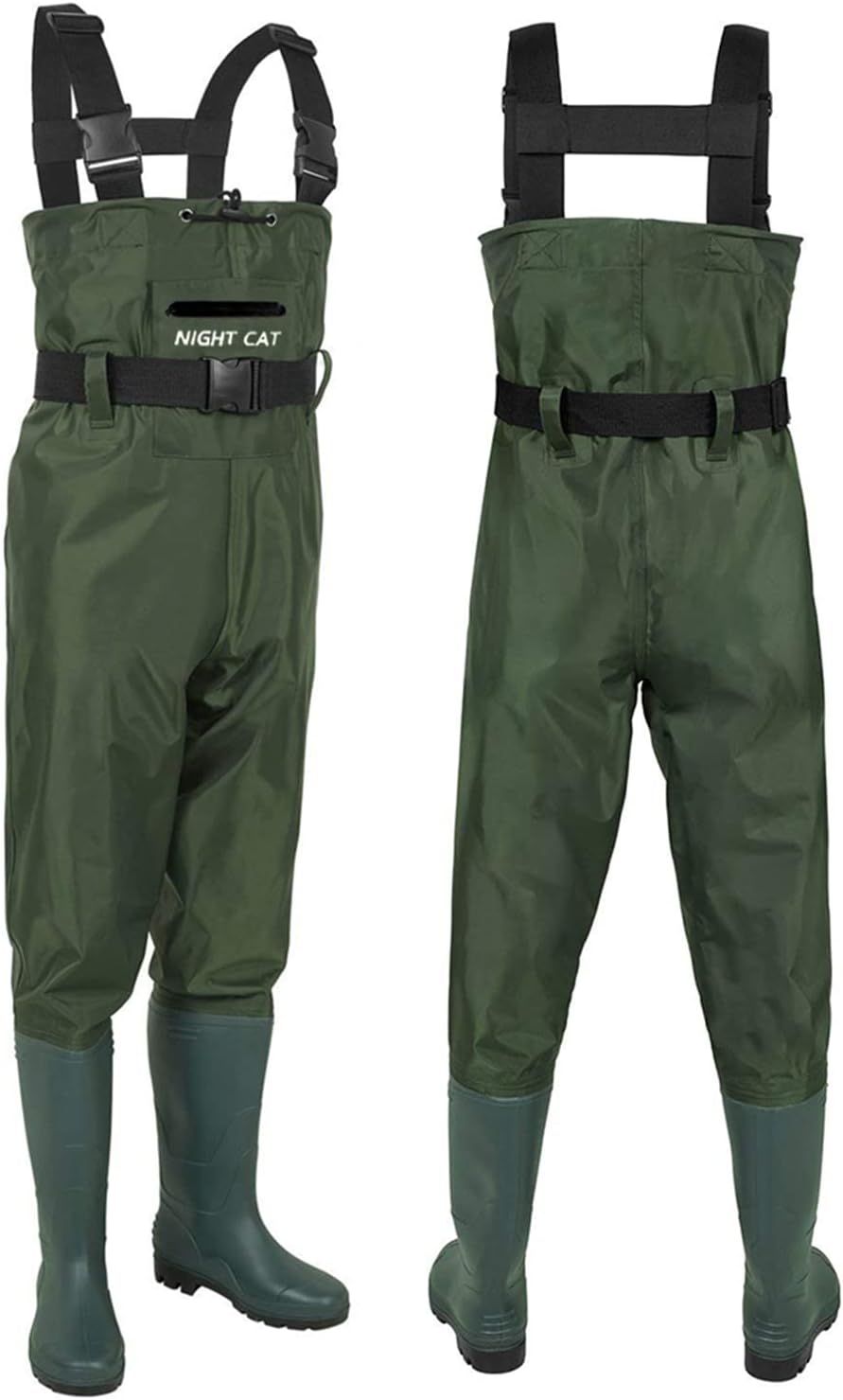 Night Cat Fishing Waders for Men Women Waterproof Hunting Chest Wader with Bootfoot Belt Breathable Lightweight Size 6 to 14