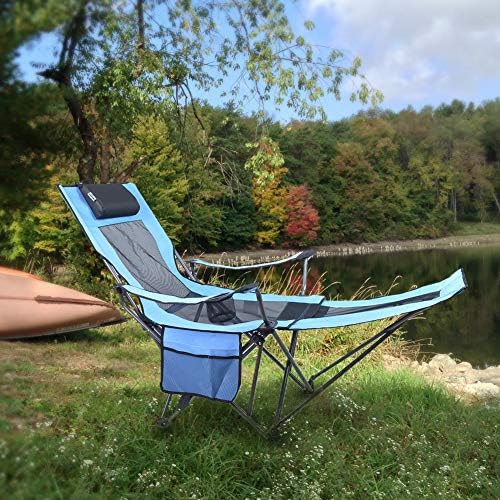 OUTDOOR LIVING SUNTIME Camping Folding Portable Mesh Chair with Removabel Footrest…