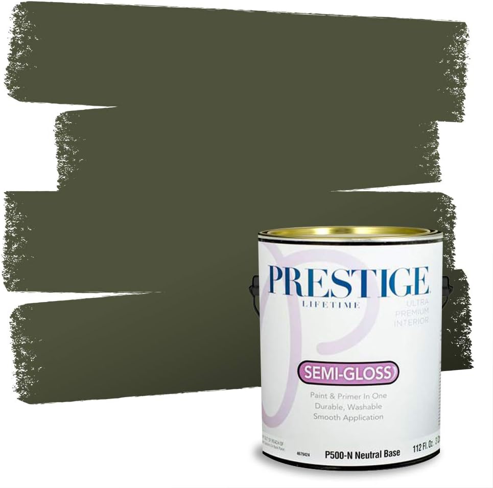 PRESTIGE Paints Exterior Paint and Primer In One, 1-Gallon, Flat, Comparable Match of Sherwin Williams* Coastal Plain*