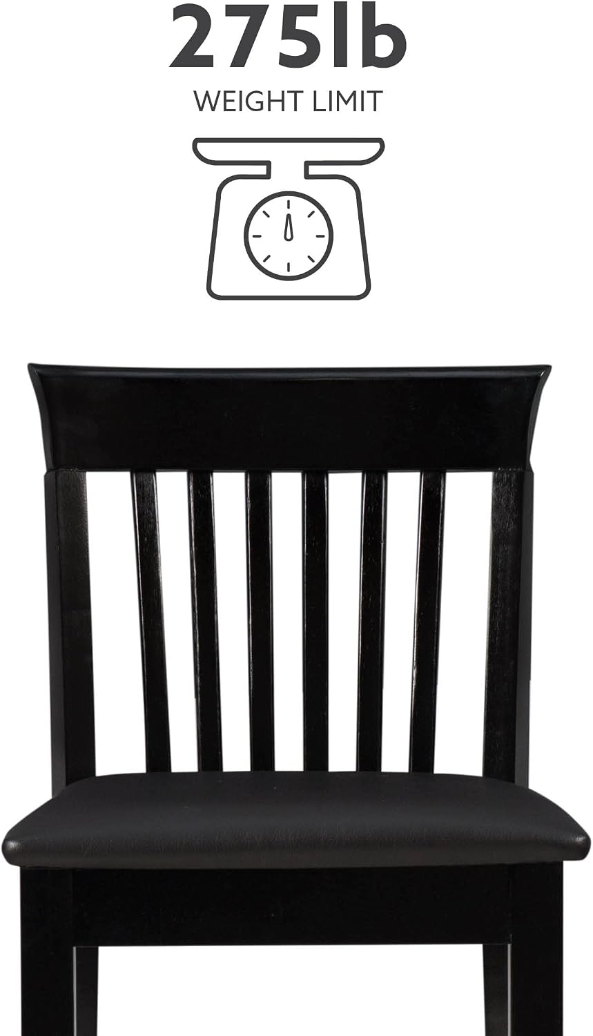 Linon Torino Collection Craftsman Counter Stool, 17.25"W x 19.5"D x 37"H, Black