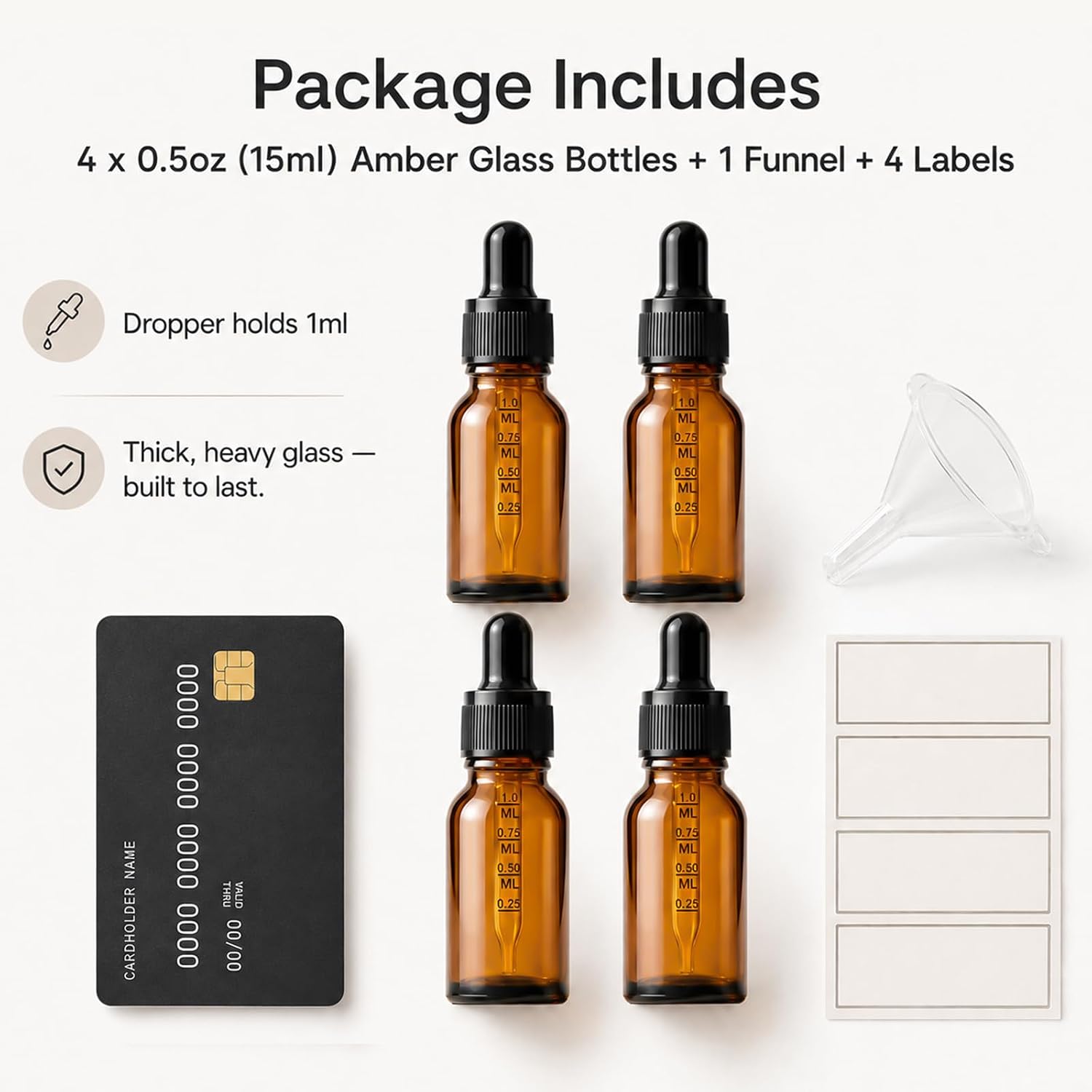 PrettyCare Glass Eye Dropper Bottles 99 Pack