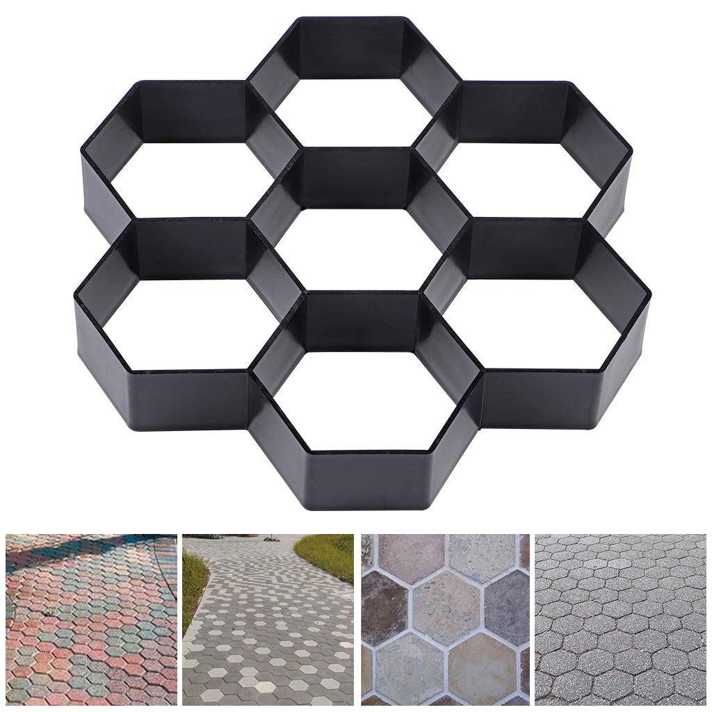 Skelang Hexagon Pavement Mold, 11.4"×11"×1.7" Reusable Walk Path Maker, Concrete Cement Pavement Mold for DIY Garden Concrete Path