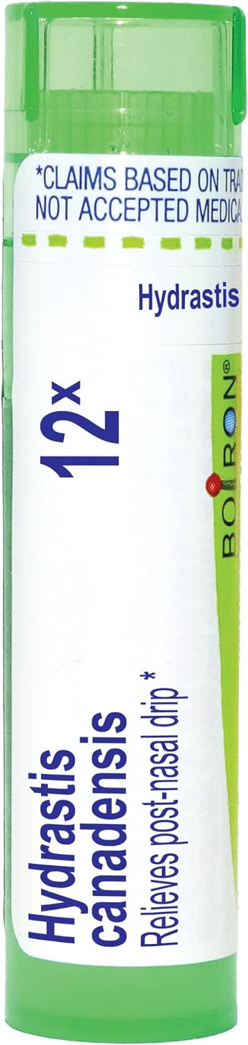 Boiron Hydrastis Canadensis 12X Homeopathic Medicine for Post-Nasal Drip - 80 Pellets | Single-medicine homeopathic pellets for Post-Nasal Drip.