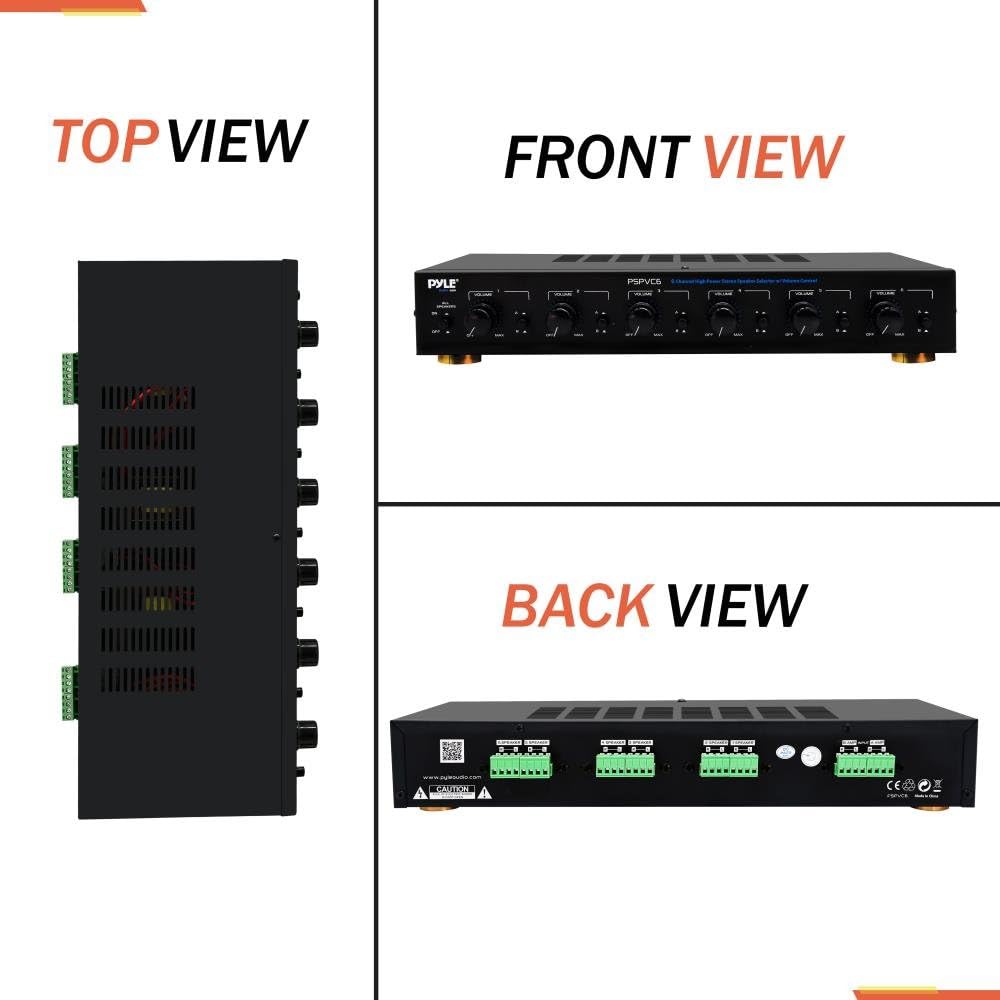 Pyle Premium New and Improved 6 Zone Channel Speaker Switch Selector Volume Control Switch Box Hub Distribution Box for Multi-Channel High Powered