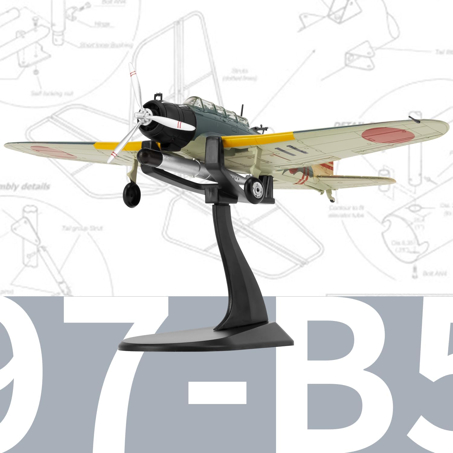 Lose Fun Park 1:72 Military Model Plane Type 97 Kate Alloy Fighter Plane Model,Model Airplane for Collection and Gift