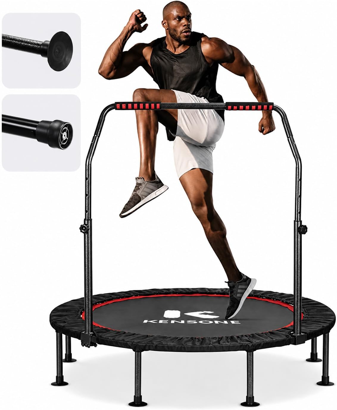 KENSONE 40"/48" Rebounder Trampoline for Adults Indoor Handle 330/450 LBS