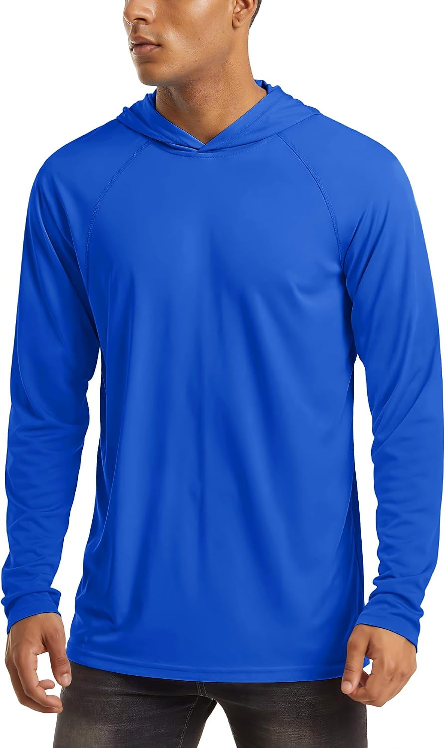 MAGCOMSEN Men's Hooded UPF 50+ Sun Protection T Shirts Long Sleeve Athletic Fishing Shirts Rash Guards