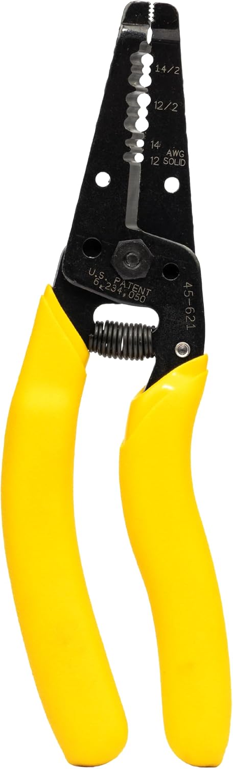 IDEAL Electrical Reflex Super T-Stripper Wire Strippers, 8–16 AWG Solid, 10–18 AWG Stranded, Ergonomic Wire Cutter and Stripping Tool with Textured Sleeves, Locking Handle