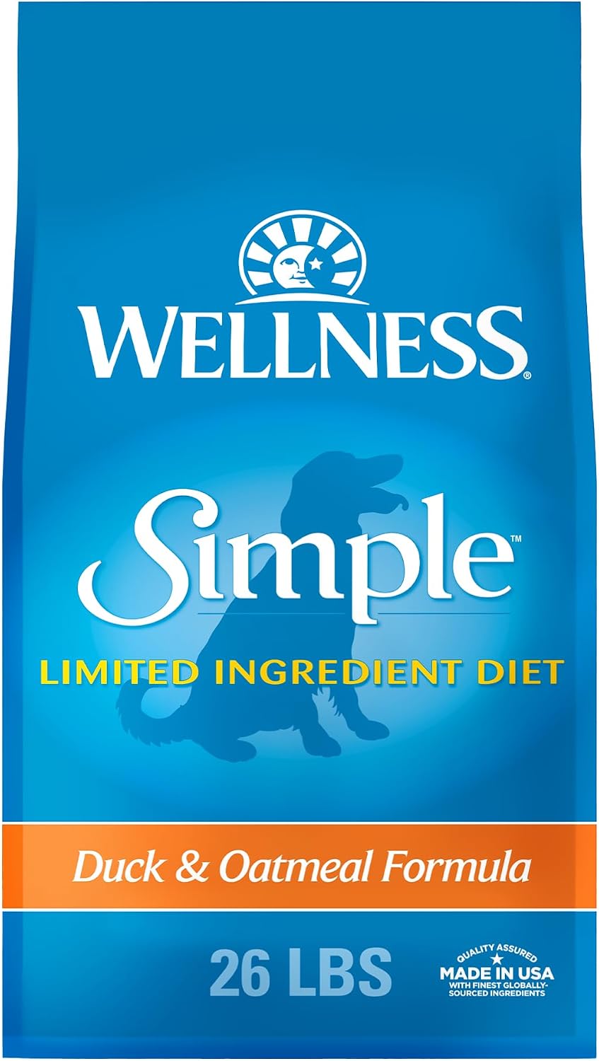 Wellness Simple Limited Ingredient Small Breed Adult Dry Dog Food, Grain Free Kibble, Sensitive Stomach, Skin & Coat Support, Natural, Chicken Free, Salmon and Potato Recipe, 10.5 lb Bag