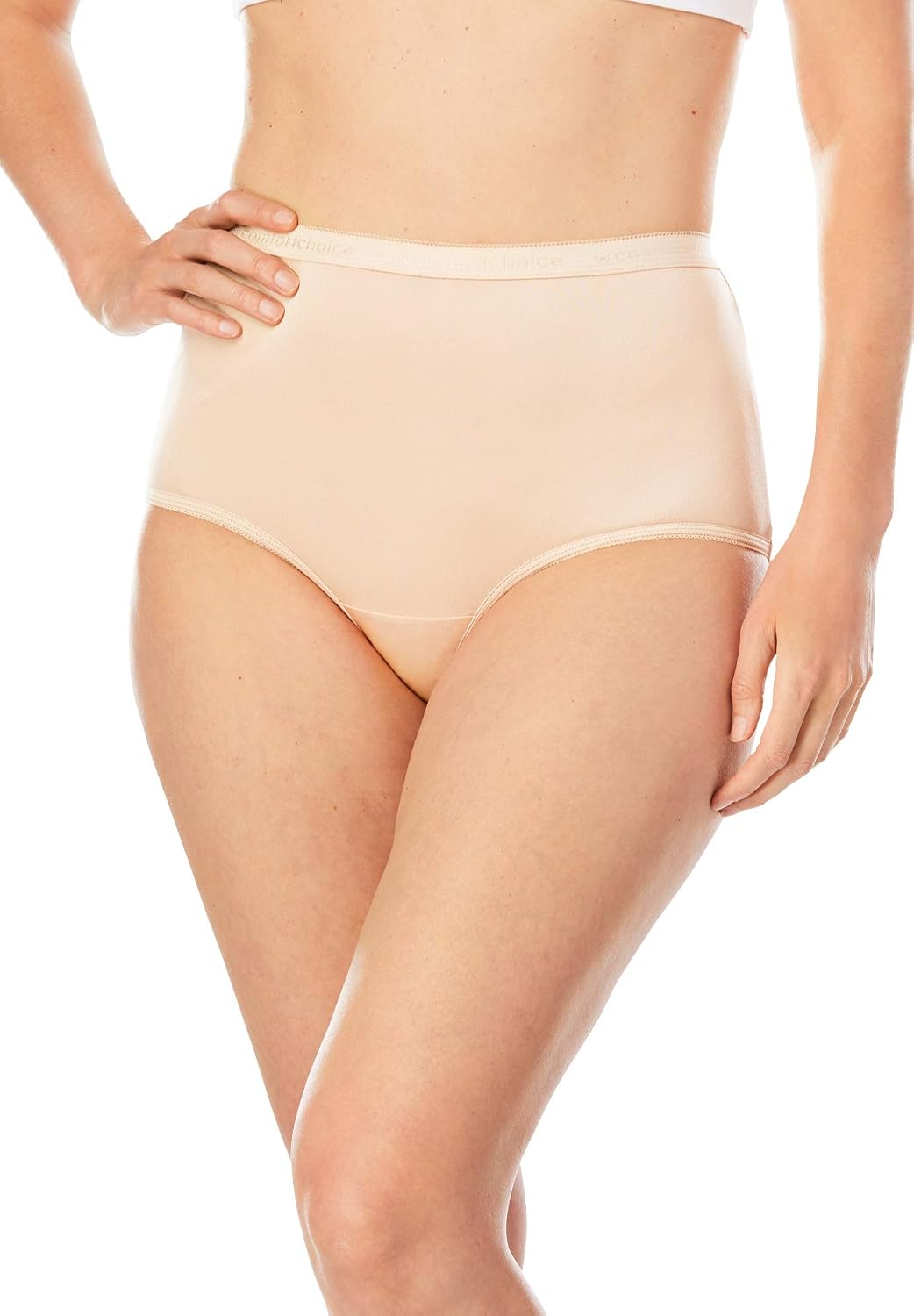 Comfort Choice Plus Size Full Coverage Nylon Brief 10-Pack