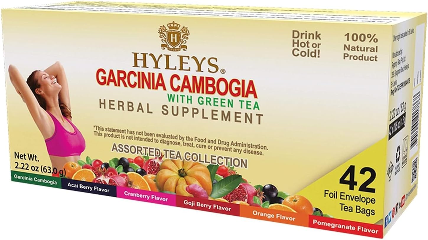 HYLEYS Tea Garcinia Cambogia Green Tea 5 Flavors Assortment - 25 Tea Bags