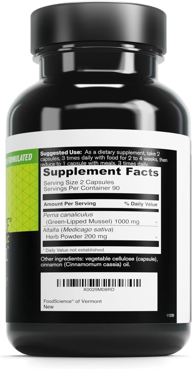DAVINCI FoodScience of Vermont Sea Mussel, Green-Lipped Mussel Joint Supplement Capsules, 180 Count