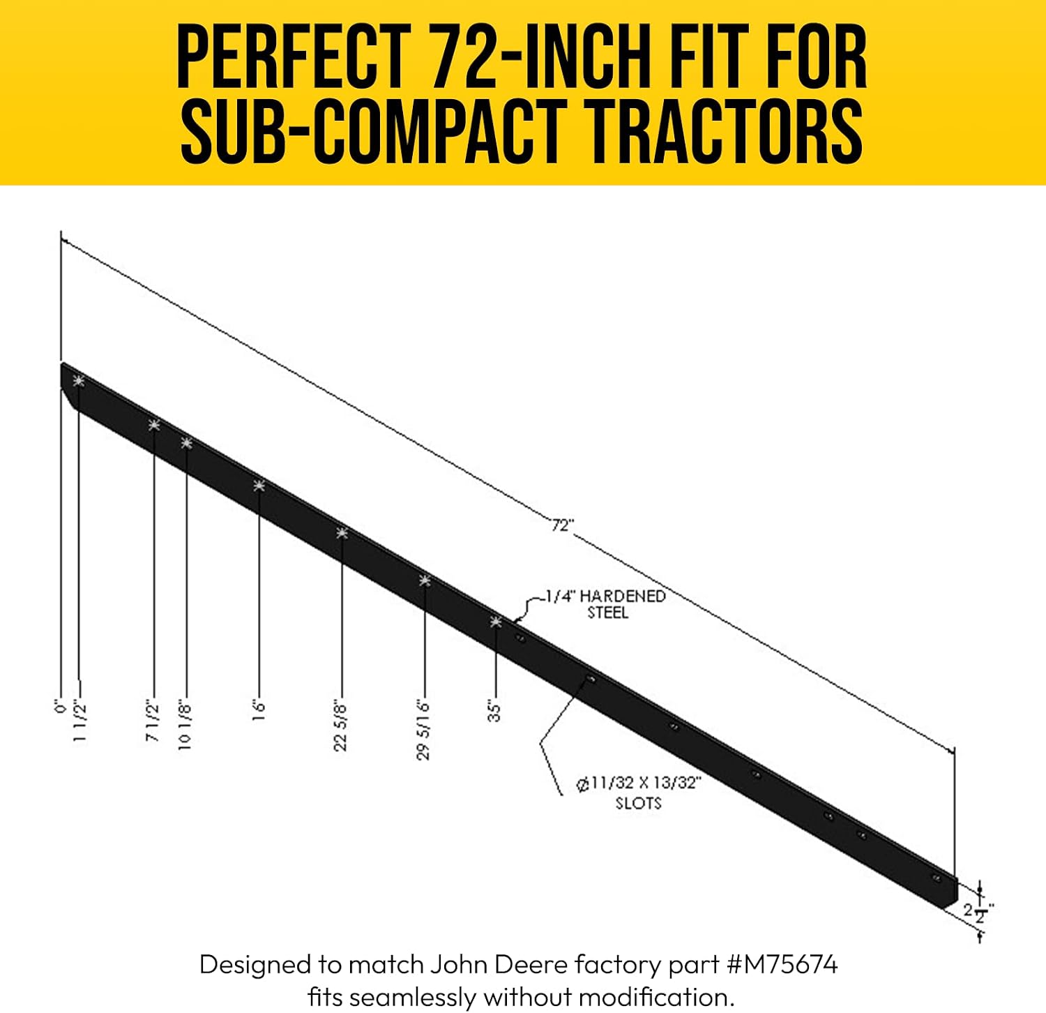 USA Made Heavy Duty 54" Snow Plow Blade Edge with Mounting Equipment | Wear Bar Cutting Edge Replacement | 4-6x Longer Life Than Factory Blade