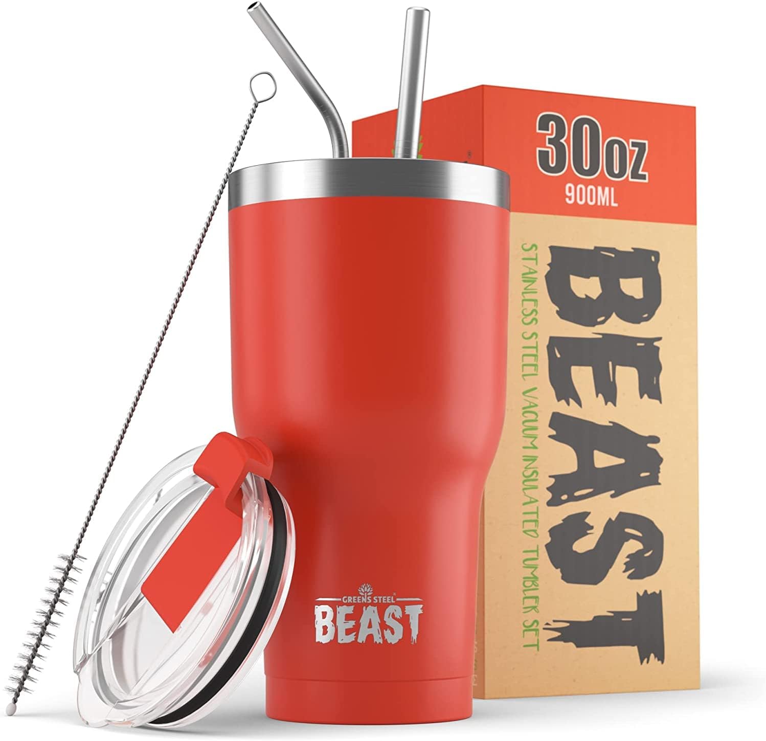 Beast 30 oz Tumbler Stainless Steel Vacuum Insulated Coffee Ice Cup Double Wall Travel Flask (Cupcake Pink)