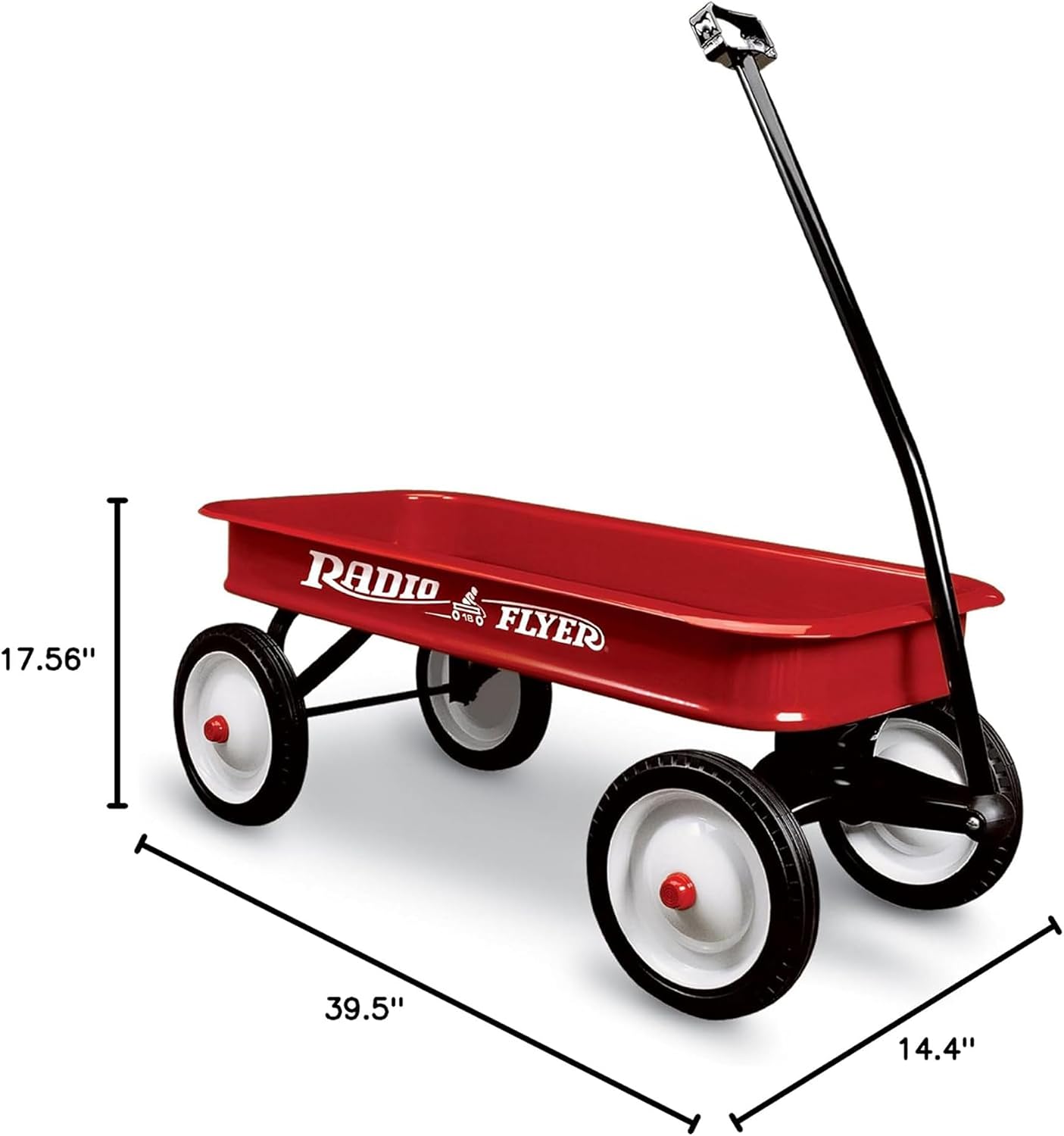 Radio Flyer Classic Red Wagon, for Kids 1.5+, Wagon for Kids or Cargo | All-Steel Body with No-Scratch Edges, 10” Rubber Tires