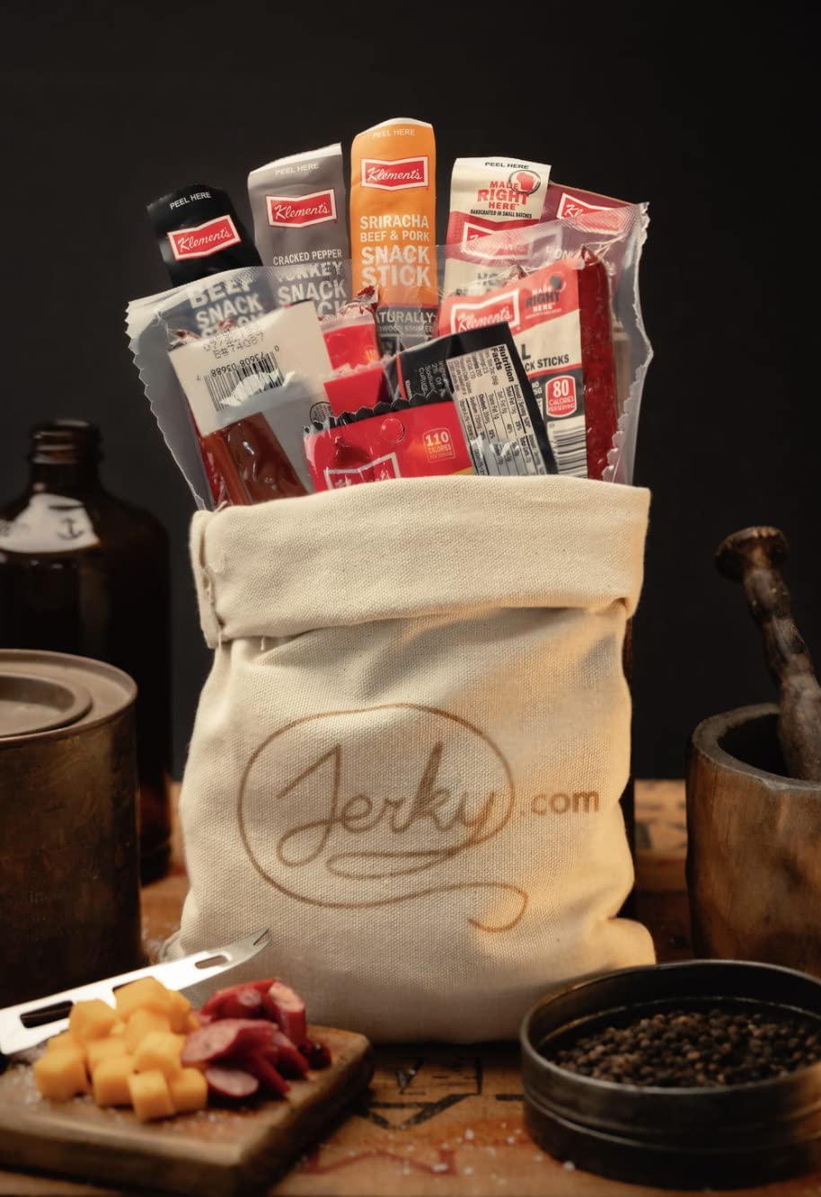Jerky.com 26pc Meat Sticks Variety Pack - Birthday Gifts for Men - Beef Jerky Gifts for Men - Low Sugar & High Protein - Gluten Free & Keto Meat Sticks - Pork, Turkey, Ham Beef Jerky Sticks & Cheese Sticks