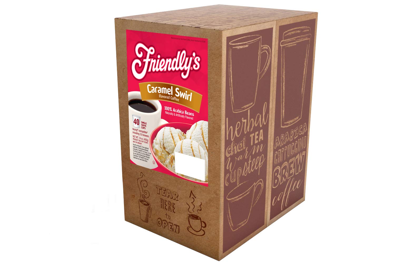 Friendly's Chocolate Mint Ice Cream Flavored Coffee Pods for Keurig K Cup Brewers, Mint Chocolate Chip, 40 Count (Pack of 1)