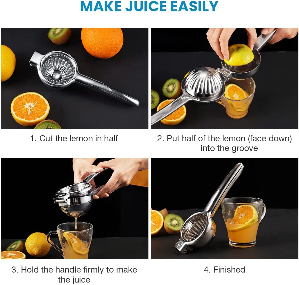 Upgraded Lemon Squeezer Meidong Super Stainless Steel 304 Hand Press Juicer Manual Citrus for Juicing Lemon ＆ Limes, Vegetables