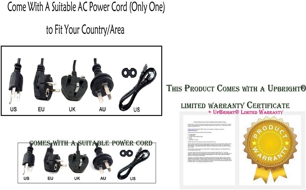 UpBright 3-Prong AC IN Power Cable Cord Compatible with ECOXGEAR EcoBoulder+ GDI-EXBLD810 GDI-EXBLD800...820 GDI-EXBLD820 GDI-EXBM901 EcoBoulder 50W