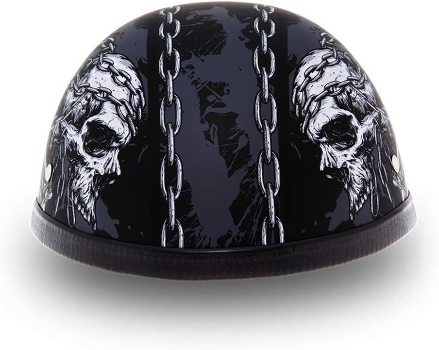 Daytona Helmets Graphics Bicycle Helmets for Men - Novelty Half Helmet with Breathable Liner - Retro Skull Cap – Eagle Headgear with Head Wrap