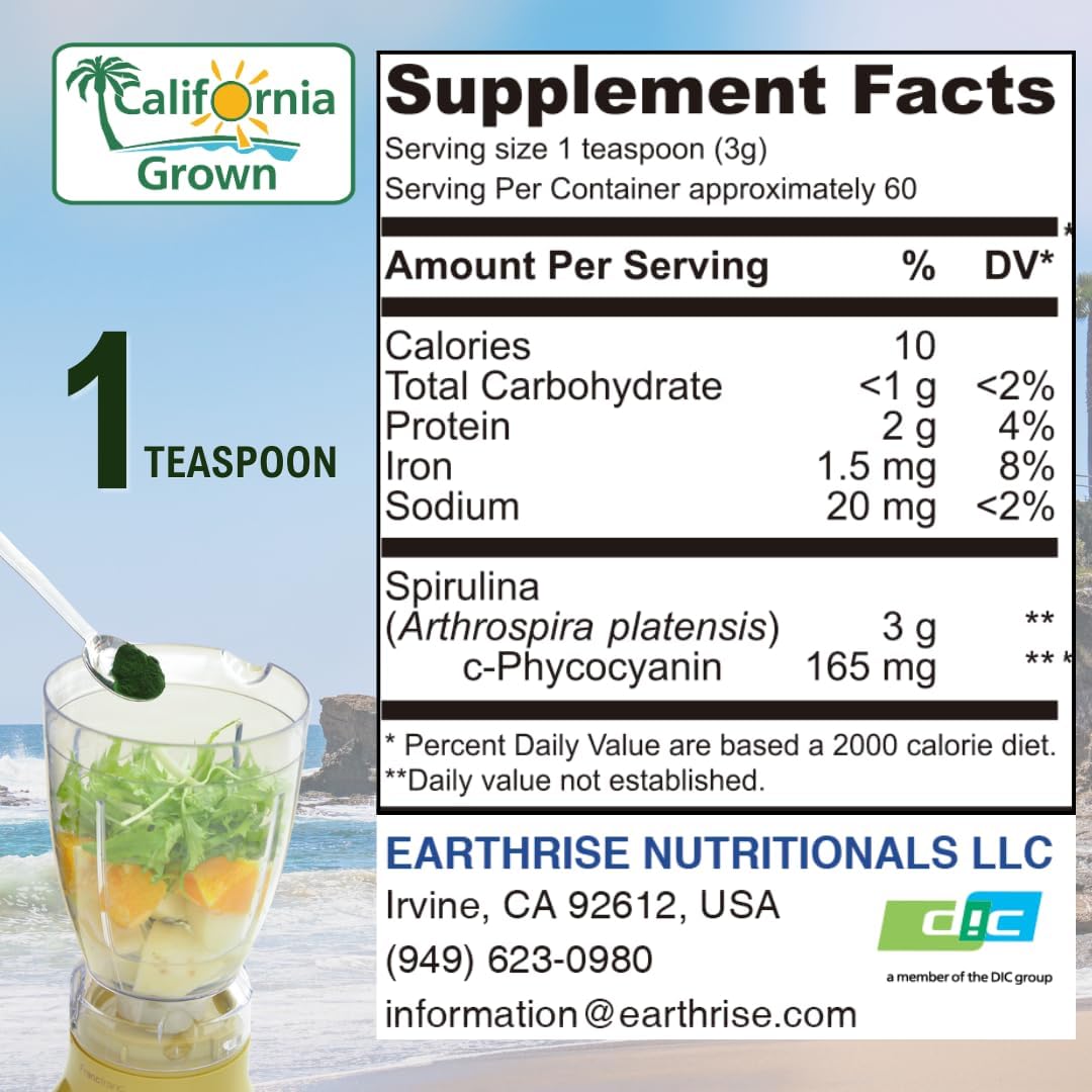 Earthrise Superfood California Spirulina Powder 16oz