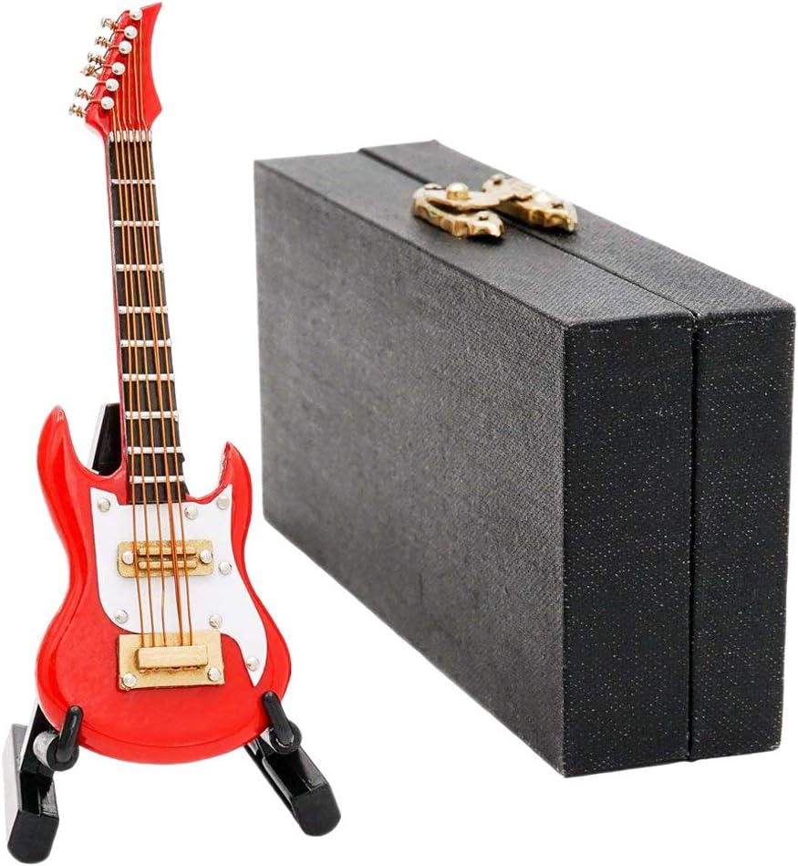 Odoria 1/12 Miniature Electric Guitar Dollhouse Musical Instruments Accessories, Red