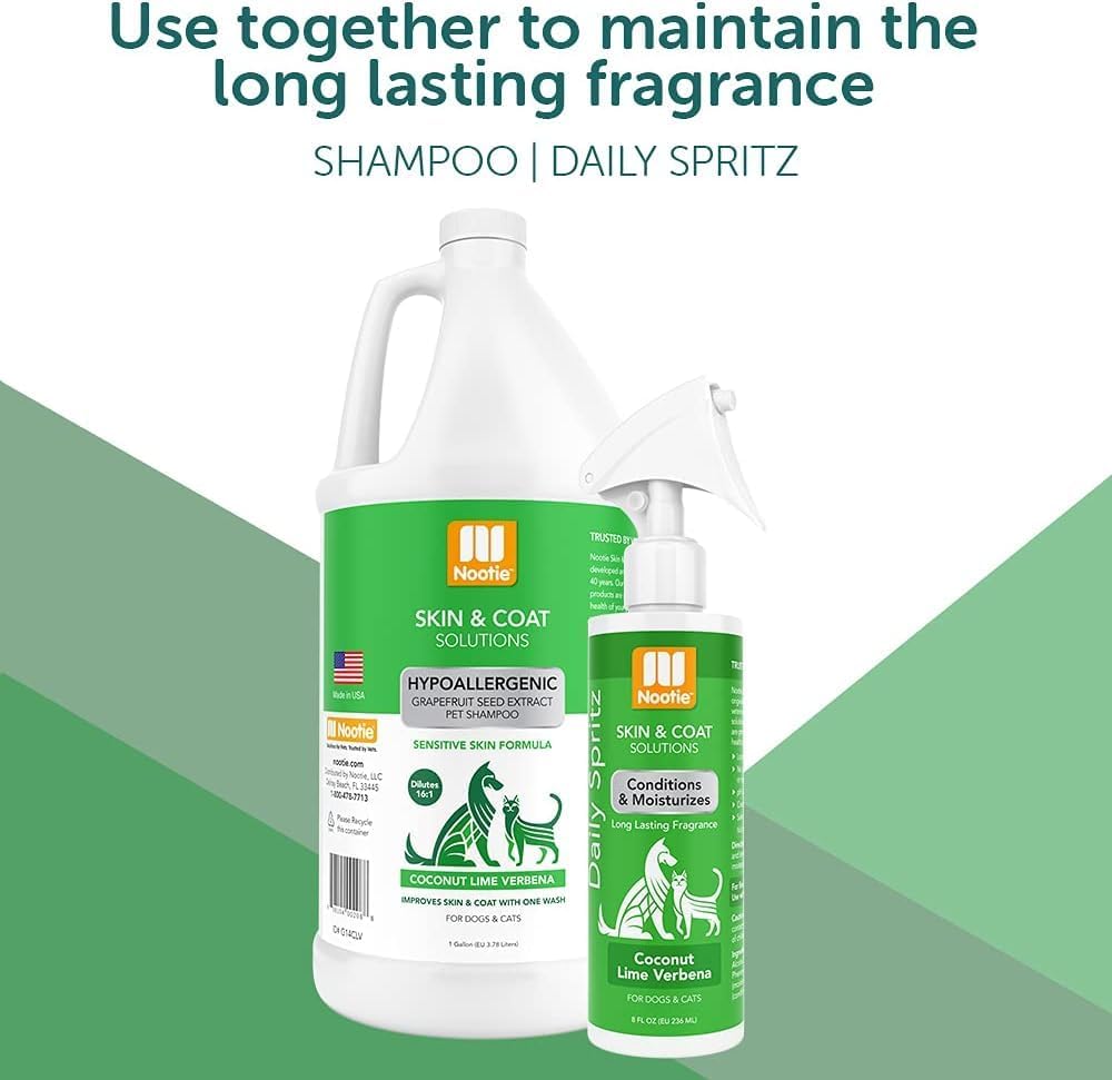 Nootie Cucumber Melon Pet Shampoo for Dogs & Cats, Gentle Oatmeal Formula | 16 oz, dog wash for sensitive skin, helps relieve dry itchy skin for dogs, natural ingredients, cleans & conditions