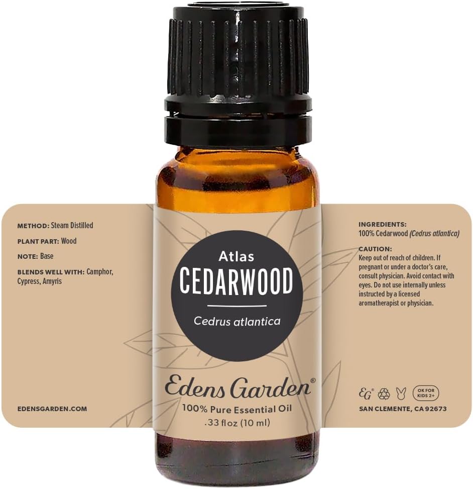 Edens Garden Cedarwood- Atlas Essential Oil- 100% Pure Premium Grade, Undiluted, Natural, Therapeutic, Aromatherapy, The Best for Diffuser, Candle