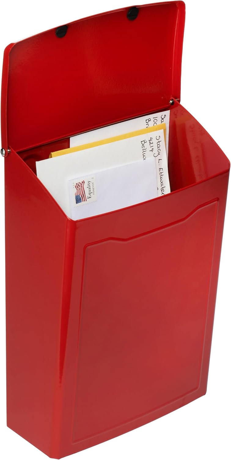 Architectural Mailboxes 2681B Black Marina Wall Mount Mailbox, Small | Galvanized steel build for outside with weather-resistant outdoor construction and a rust-resistant powder-coat finish.