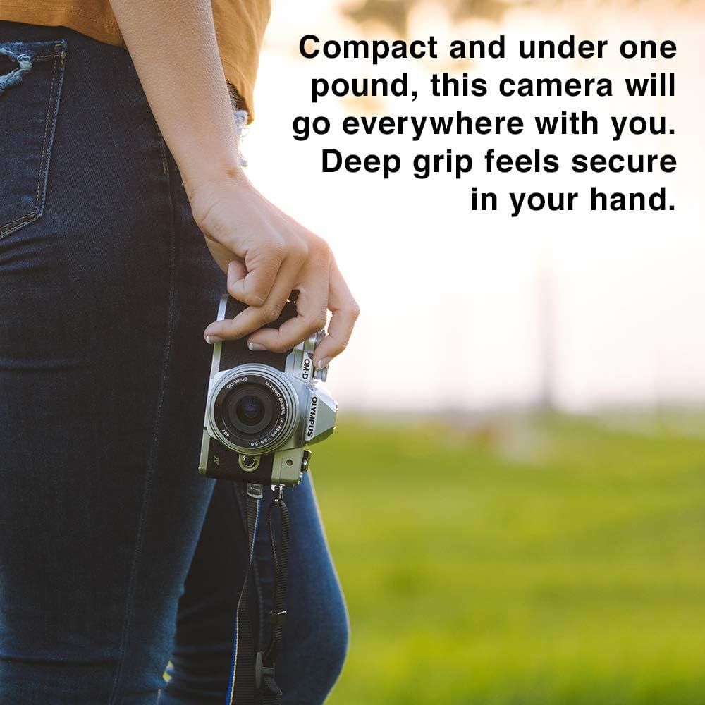 OM SYSTEM Olympus E-M10 Mark IV Silver Micro Four Thirds System Camera M.Zuiko Digital ED 14-42mm F3.5-5.6 EZ kit 20MP Sensor 5-Axis Image