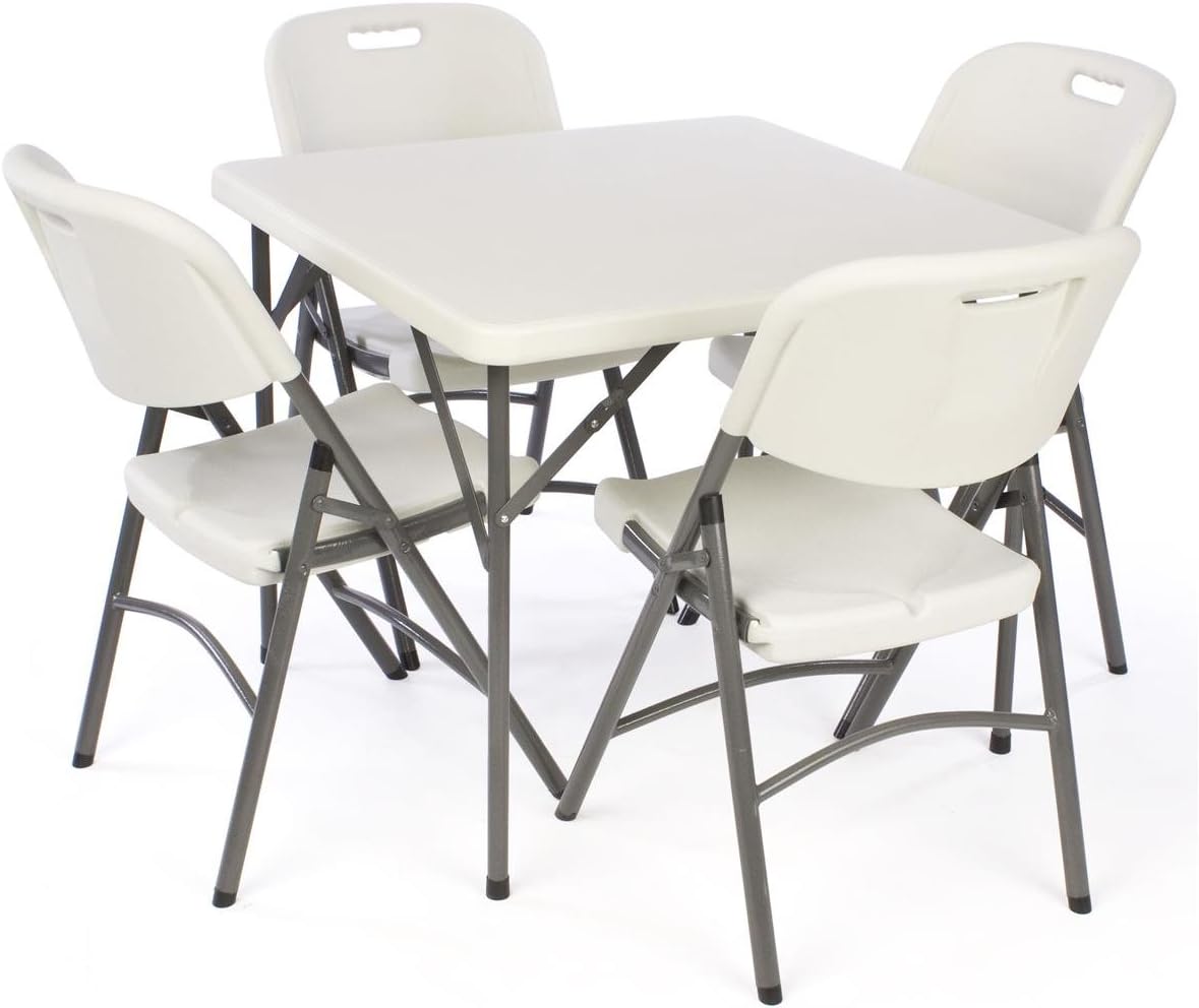 Displays2go Square Folding Table with Molded Top, 34 Inch