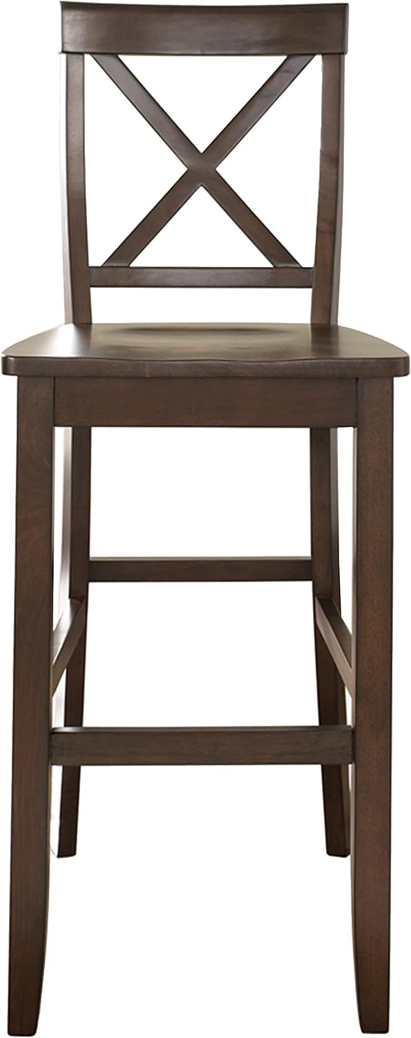 Crosley Furniture X-Back Wood Bar Stools Set of 2, Black, 30-inch