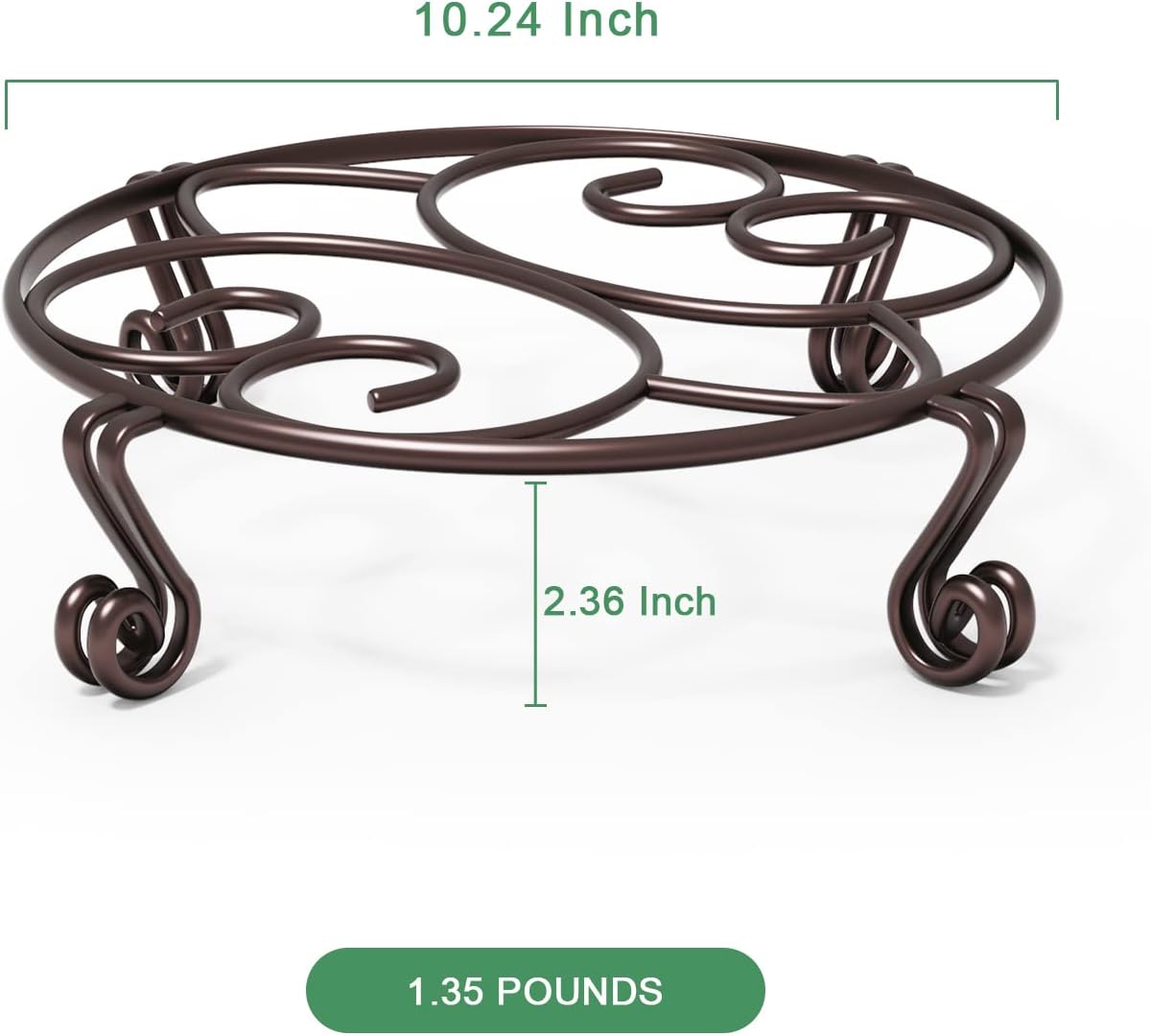 Yimobra 2 Pack Plant Stand for Flower Pot Heavy Duty Potted Holder Indoor Outdoor Metal Rustproof Iron Garden Container Round Supports Rack for