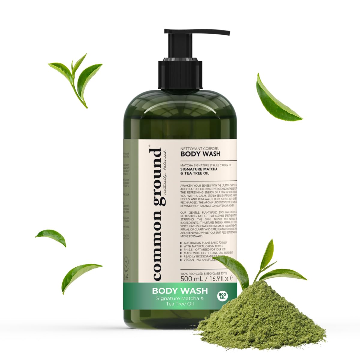 COMMON GROUND Natural Body Wash - Paraben & Cruelty Free, Vegan, Plant-Based, Botanical Freesia Scent & Avocado Oil Extracts - All Skin Types