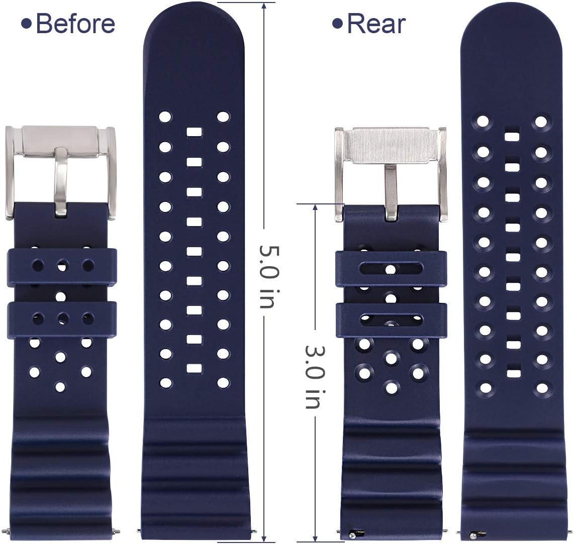HUAFIY Silicone Watch Band 20mm22mm24mm FKM Rubber Watch Band for Men Women