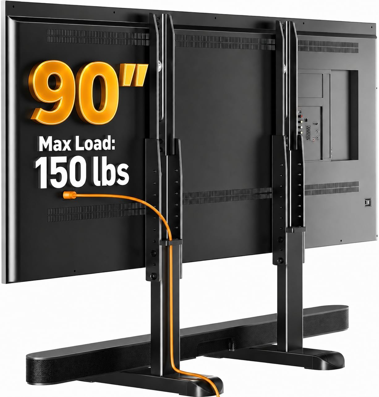 Perlegear Universal TV Stand Legs for Most 37–90 Inch TVs up to 150 lbs, Height Adjustable TV Legs Replacement Suitable for Soundbar