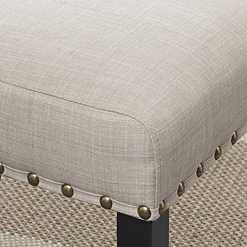 Biony Blue Fabric Counter Height Stools with Nailhead Trim, Set of 2