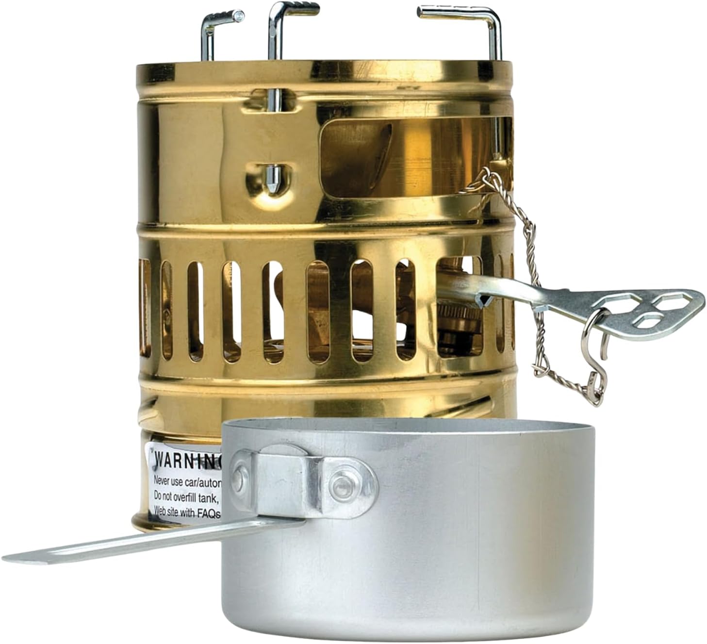 Optimus Svea Brass White Gas Backpacking Stove | Single Burner Self-Pressurizing Liquid Fuel Cooker, For Mountaineering & Alpine Climbing