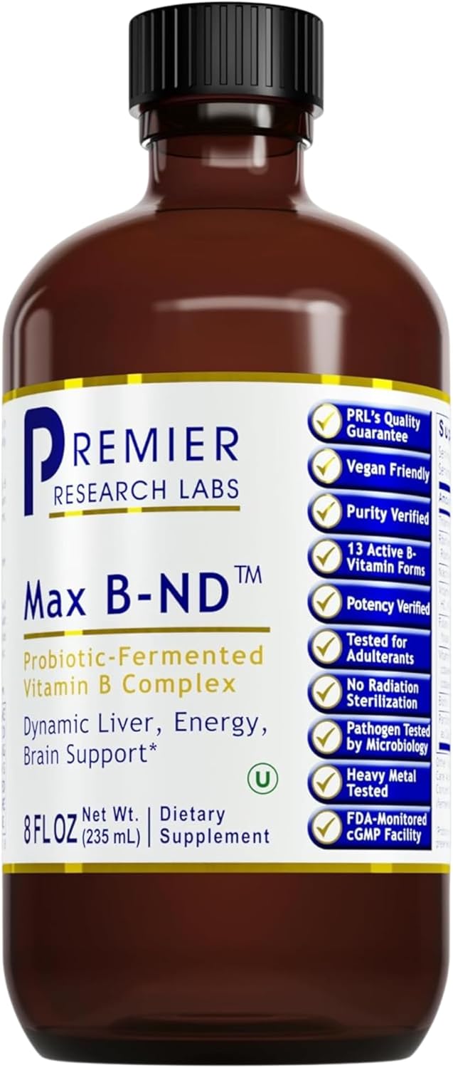 Premier Research Labs Max B-ND Liquid Vitamin - B-Complex for Liver & Brain Health, Liquid Drops for Energy, Immune & Adrenal Support for Men & Women