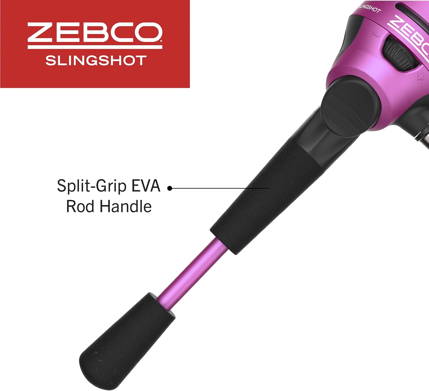 Zebco Slingshot Spincast Reel and Fishing Rod Combo, 2-Piece Fishing Pole, Right-Hand Retrieve, Pre-Spooled with 10-Pound Zebco Line