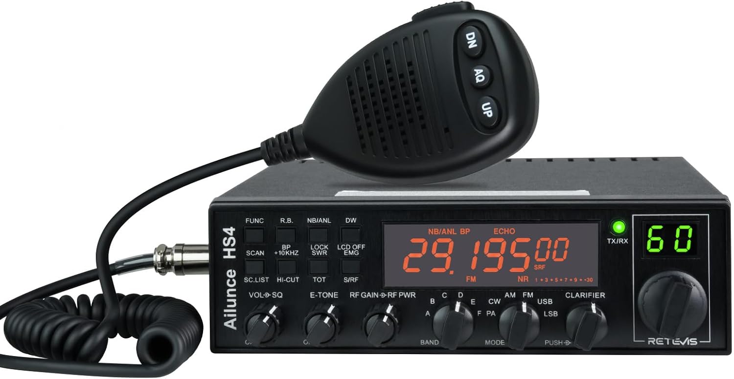 Retevis Ailunce HS4 10 Meter Radio, SSB CW AM FM PA Ham Radio Base Station | High Power Mobile Transceiver, Noise Reduction, SWR Protection, ASQ