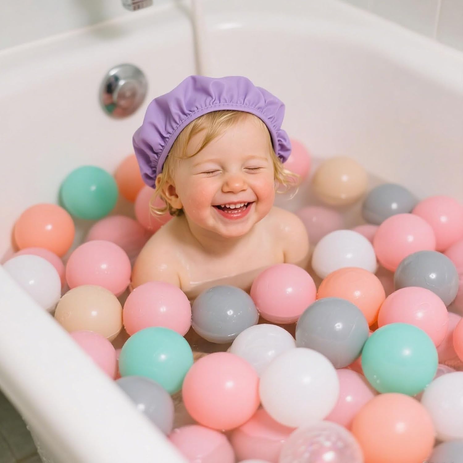 GOGOSO Ball Pit Balls 100 PCS for Toddles, Kids Plastic Balls for Ball Pit, Pool, Pink Party Accessories, Birthday Decoration