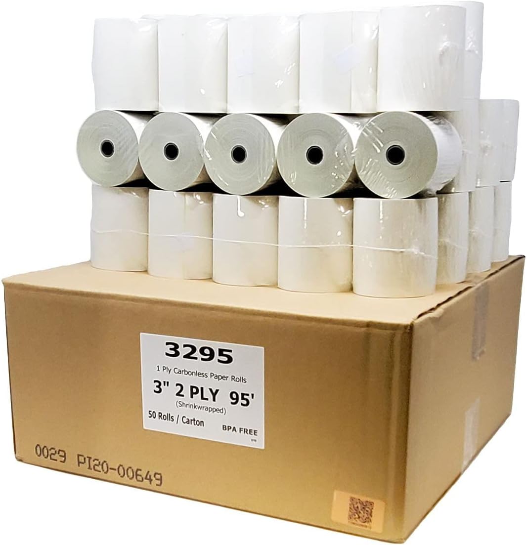 (50 Rolls) 3 1/8 x 230 Thermal Paper Receipt Rolls (55 GSM Premium Quality German Paper) Fits All POS Cash Registers BPA Free - BuyRegisterRolls