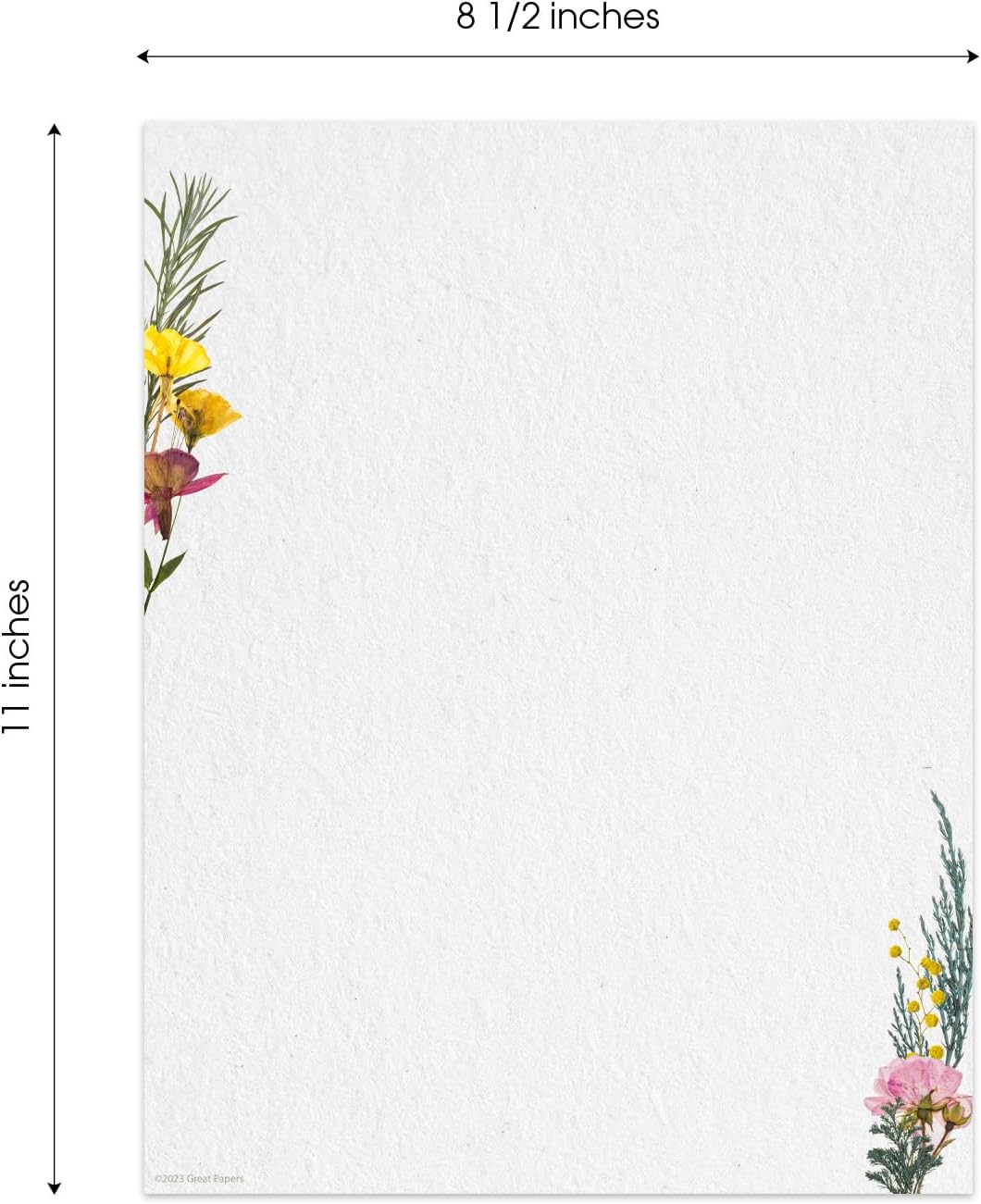 Great Papers! Lush Greenery Letterhead / 80 Floral Sheets 8.5" x 11" Beautiful Watercolor Botanical All Occasion Letter Paper