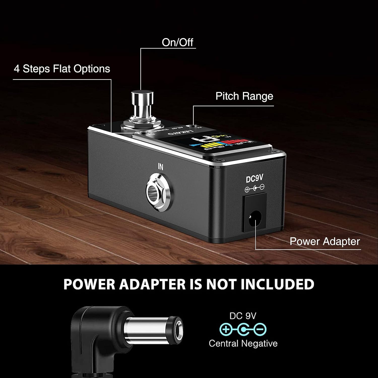 LEKATO Looper Guitar Pedal Guitar Loop Pedal Tuner Pedal 9 Loops 40 Minutes Record Time Unlimited Overdubs for Electric Guitar Bass (Black)