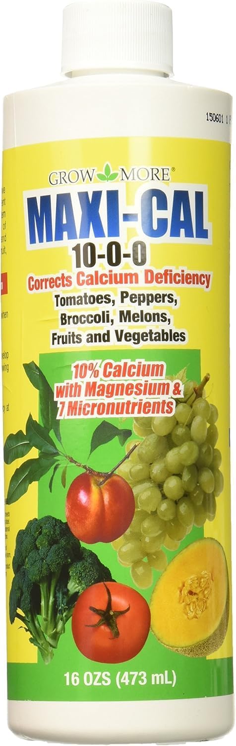 Grow More Maxi-Cal (10-0-0) - 16oz of USA-Made Calcium Nitrate Fertilizer - Provides Nitrogen & Liquid Calcium for Plants, Fruits