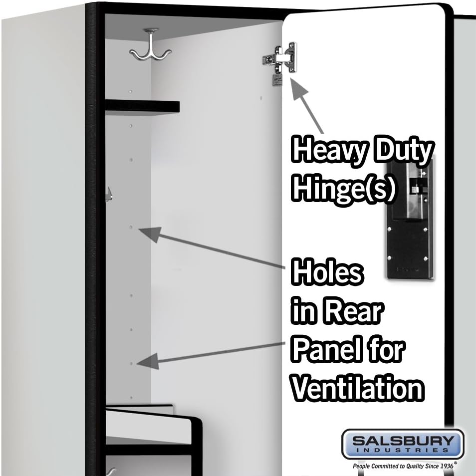 Salsbury Industries 2-Tier S-Style Extra Wide Designer Wood Locker with Three Wide Storage Units, 6-Feet High by 18-Inch Deep, Mahogany