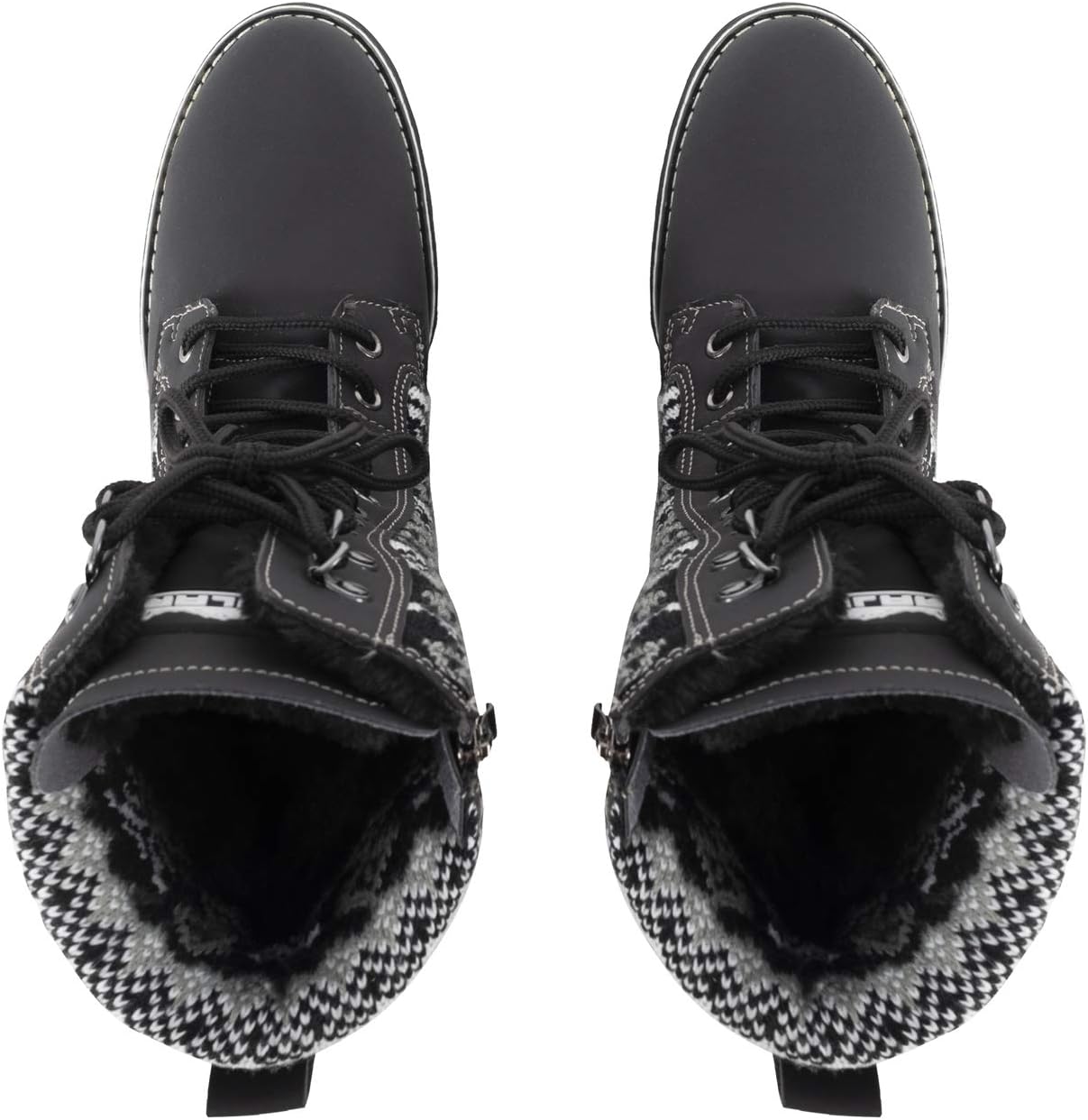 POLAR Womens Faux Fur Warm Thermal Waterproof Outdoor Walking Snow Winter Rubber Sole Calf Boots