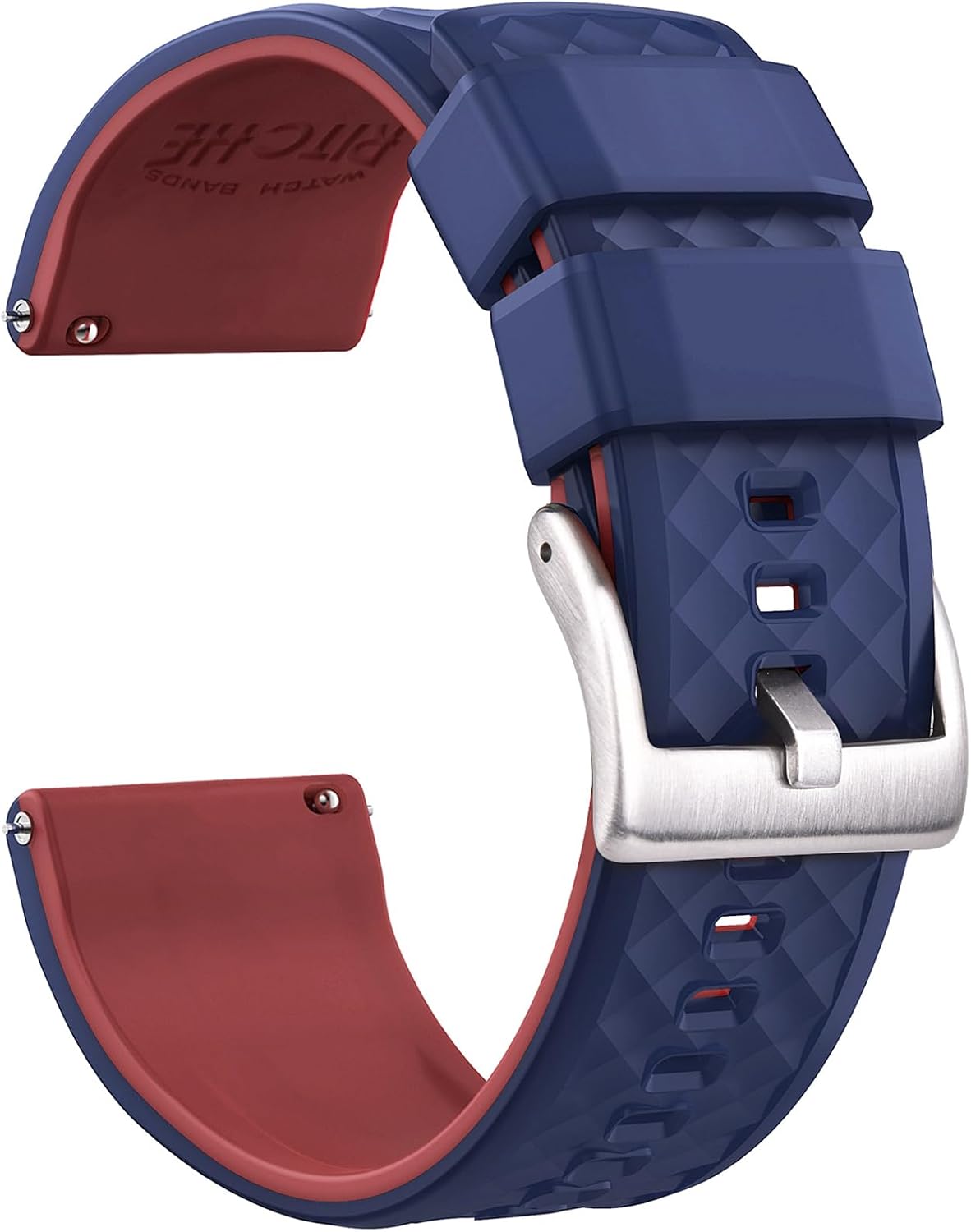 Ritche Christmas Gift Silicone Watch Bands 18mm 20mm 22mm 24mm Quick Release Rubber Watch Bands for Men, White Elephant Gifts